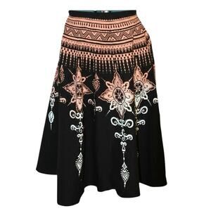 Vintage Angie Black Brown Boho Fairy Swing Skirt | Size S | Fall | Thanksgiving